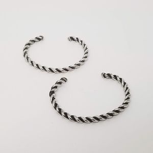 VINTAGE PAIR OF SILVER ROPE DETAIL CUFFS